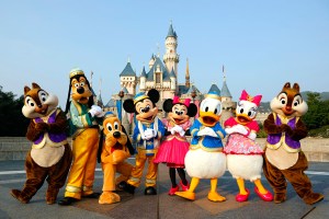 Picture of mascots at Disneyland