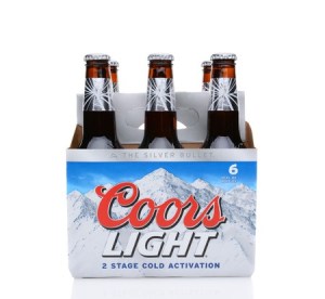 Photo of a six-pack of Coors beer