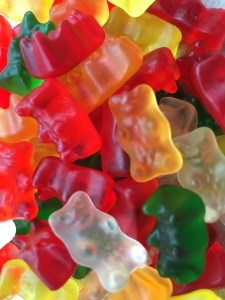 Closeup photo of gummy bears