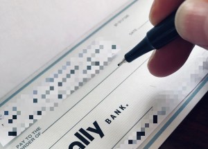 writing a check